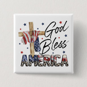 Faith & Freedom: God Bless America 15 Cm Square Badge