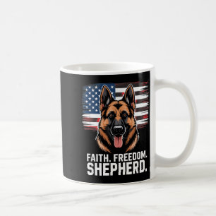 Faith freedom shepherd american flag german coffee mug