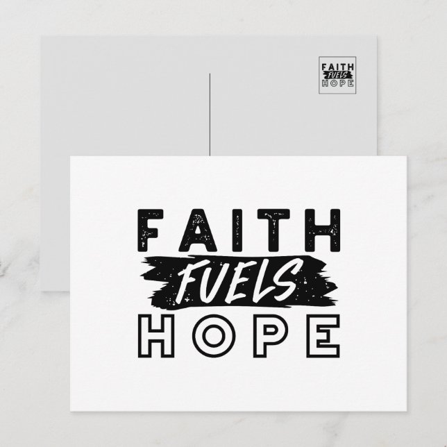 Faith Fuels Hope Quote – Uplifting Christian Art Postcard (Front/Back)