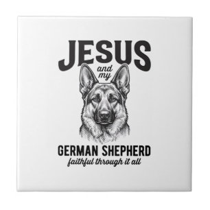 Faith German Shepherd Shirt for Christian Dog Love Ceramic Tile
