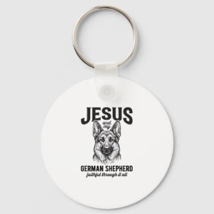 Faith German Shepherd Shirt for Christian Dog Love Key Ring