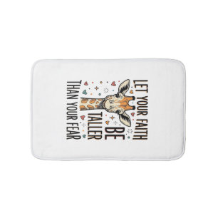 Faith Giraffe Inspirational Vintage Shirt Design_1 Bath Mat
