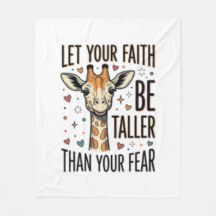 Faith Giraffe Inspirational Vintage Shirt Design_1 Fleece Blanket