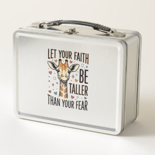 Faith Giraffe Inspirational Vintage Shirt Design_1 Metal Lunch Box
