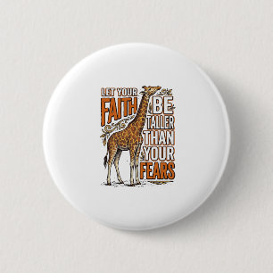 Faith Giraffe Vintage Inspirational Shirt Design_1 6 Cm Round Badge