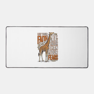 Faith Giraffe Vintage Inspirational Shirt Design_1 Desk Mat