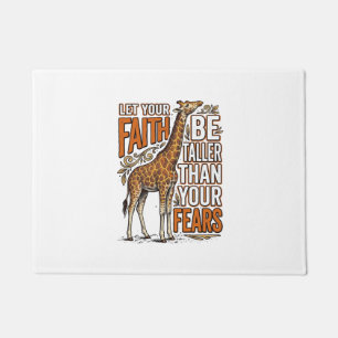 Faith Giraffe Vintage Inspirational Shirt Design_1 Doormat