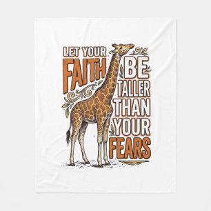 Faith Giraffe Vintage Inspirational Shirt Design_1 Fleece Blanket