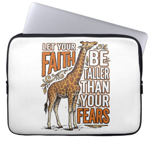Faith Giraffe Vintage Inspirational Shirt Design_1 Laptop Sleeve