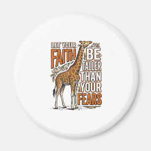 Faith Giraffe Vintage Inspirational Shirt Design_1 Magnet