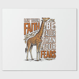 Faith Giraffe Vintage Inspirational Shirt Design_1 Wrapping Paper