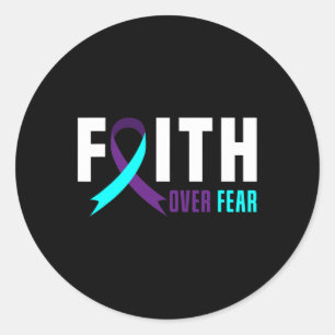 Faith God Fear Support Suicide Prevention Awarenes Classic Round Sticker