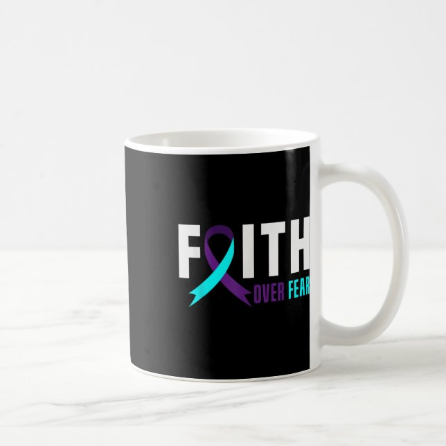 Faith God Fear Support Suicide Prevention Awarenes Coffee Mug (Right)