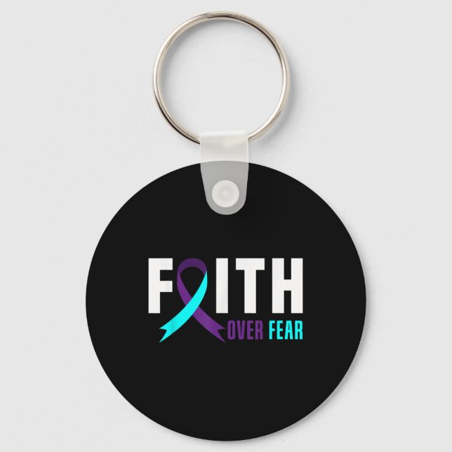 Faith God Fear Support Suicide Prevention Awarenes Key Ring (Front)