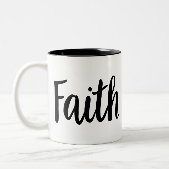 Faith Gospel Graphics Faith Art Aesthetic Christia Two-Tone Coffee Mug (Left)