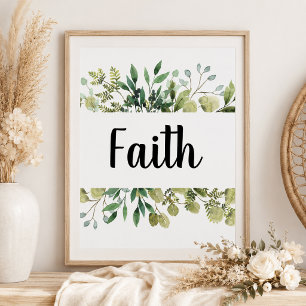Faith greenery 1 cor 13 wedding  poster
