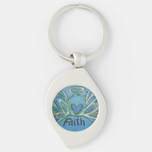 Faith Guardian Angel Word Custom Keychains
