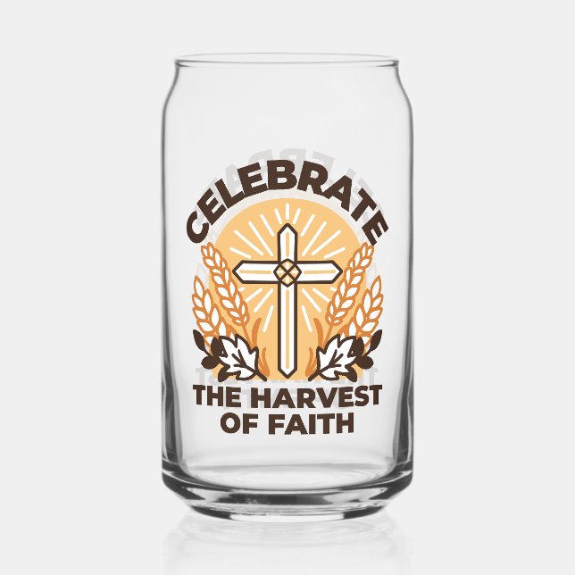 Faith Harvest Celebration – Inspirational Art Can Glass (Front)