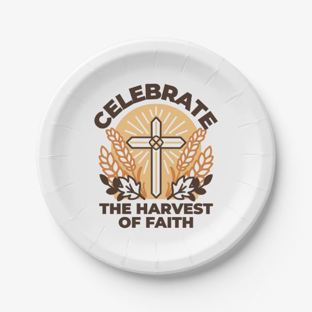 Faith Harvest Celebration – Inspirational Art Paper Plate (Front)