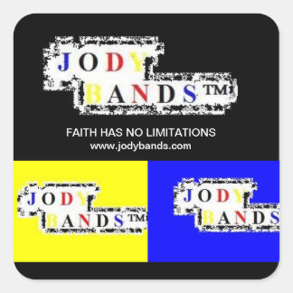FAITH HAS NO LIMITATIONS- Black& Yellow Sickers Square Sticker