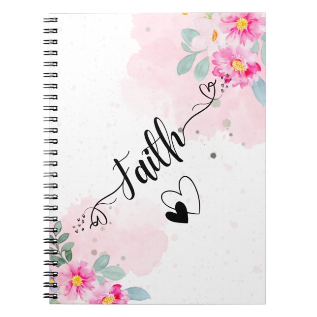 Faith & Hearts Floral Notebook (Front)