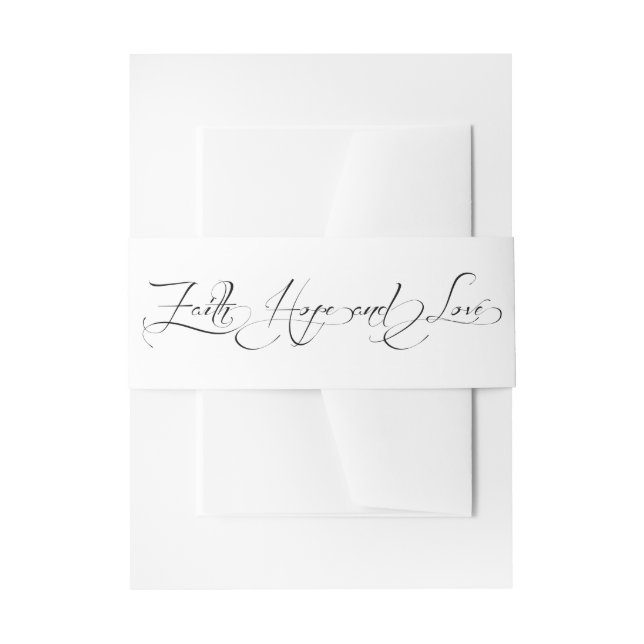 Faith Home & Love Christian Wedding Belly Band Invitation Belly Band (Front Example)