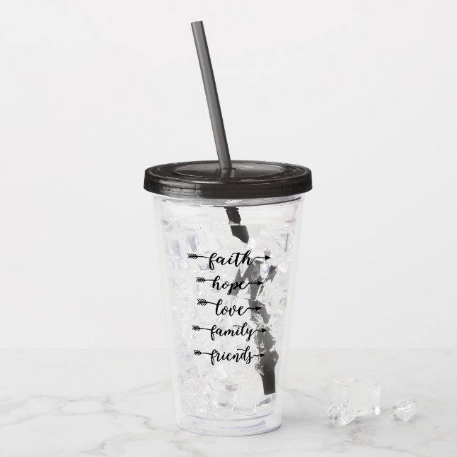 Faith hope acrylic tumbler (Front Ice)