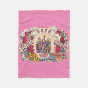 Faith, Hope and Charity Theological virtues Fleece Blanket