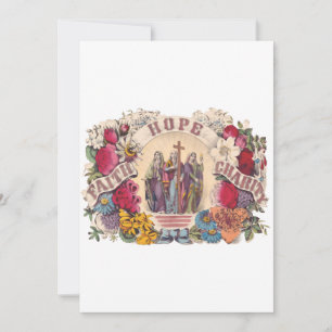 Faith, Hope and Charity Theological virtues Holiday Card