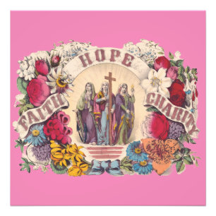 Faith, Hope and Charity Theological virtues Photo Print