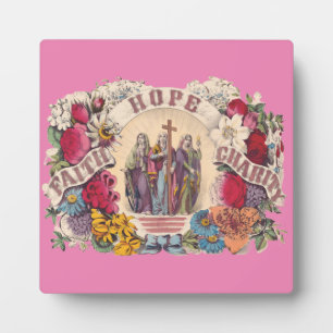 Faith, Hope and Charity Theological virtues Plaque