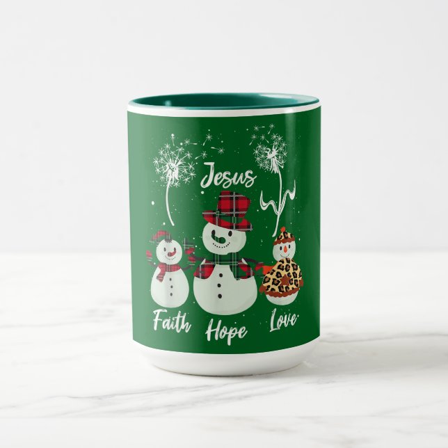 Faith, Hope, and Love: A Snowman Christmas  Mug (Center)