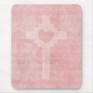 Faith Hope and Love Christian Mouse Pad