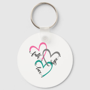 Faith Hope And Love Heart Christian Easter Christ  Key Ring