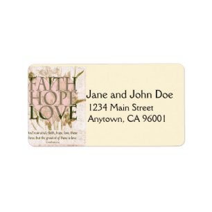 Faith, Hope and Love Label