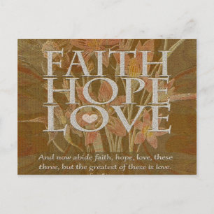 Faith Hope and Love Postcard