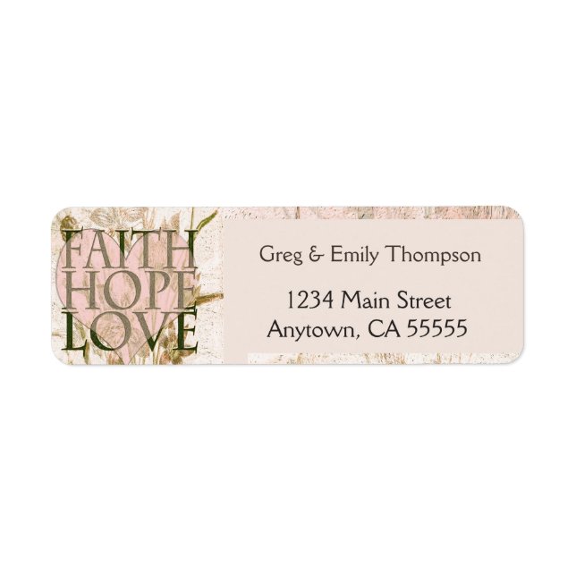 Faith, Hope and Love Return Address Label (Front)