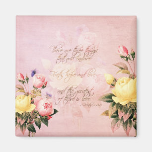 Faith Hope and Love Roses Magnet