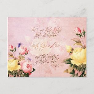Faith Hope and Love Roses Postcard