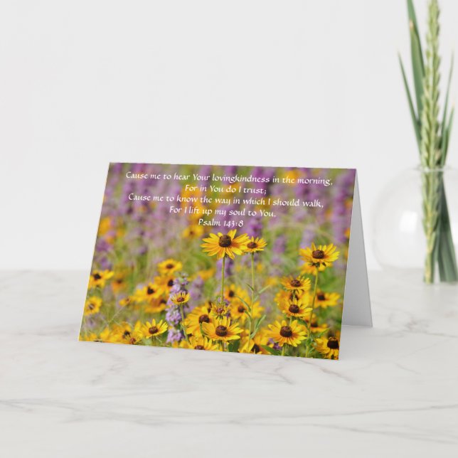 Faith Hope Bible Verse Wildflowers Note Card (Front)