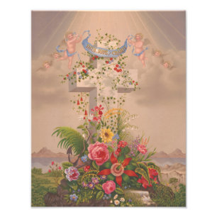 Faith Hope Charity And Flowers Photo Print