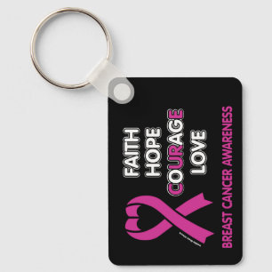 Faith Hope Courage Love...Breast Cancer Key Ring