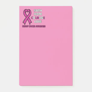 Faith Hope Courage Love...Breast Cancer Post-it Notes