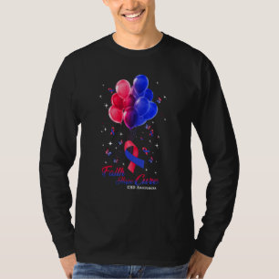 Faith Hope Cure Butterflies Blue & Red Ribbon Chd T-Shirt