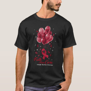 Faith Hope Cure Butterflies Burgundy Ribbon Multip T-Shirt