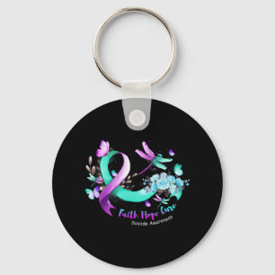 Faith Hope Cure Dragonfly Suicide Prevention Aware Key Ring