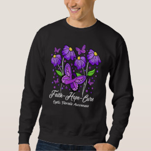 Faith Hope Cure Flower Butterfly Cystic Fibrosis Sweatshirt