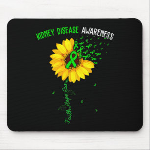 Faith Hope Cure Kidney Disease Awareness Cute Sunf Mouse Pad