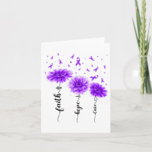 Faith Hope Cure Purple Sunflower Overdose Awarenes Card