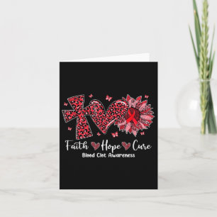 Faith Hope Cure Sunflower Leopard Blood Clot Aware Card